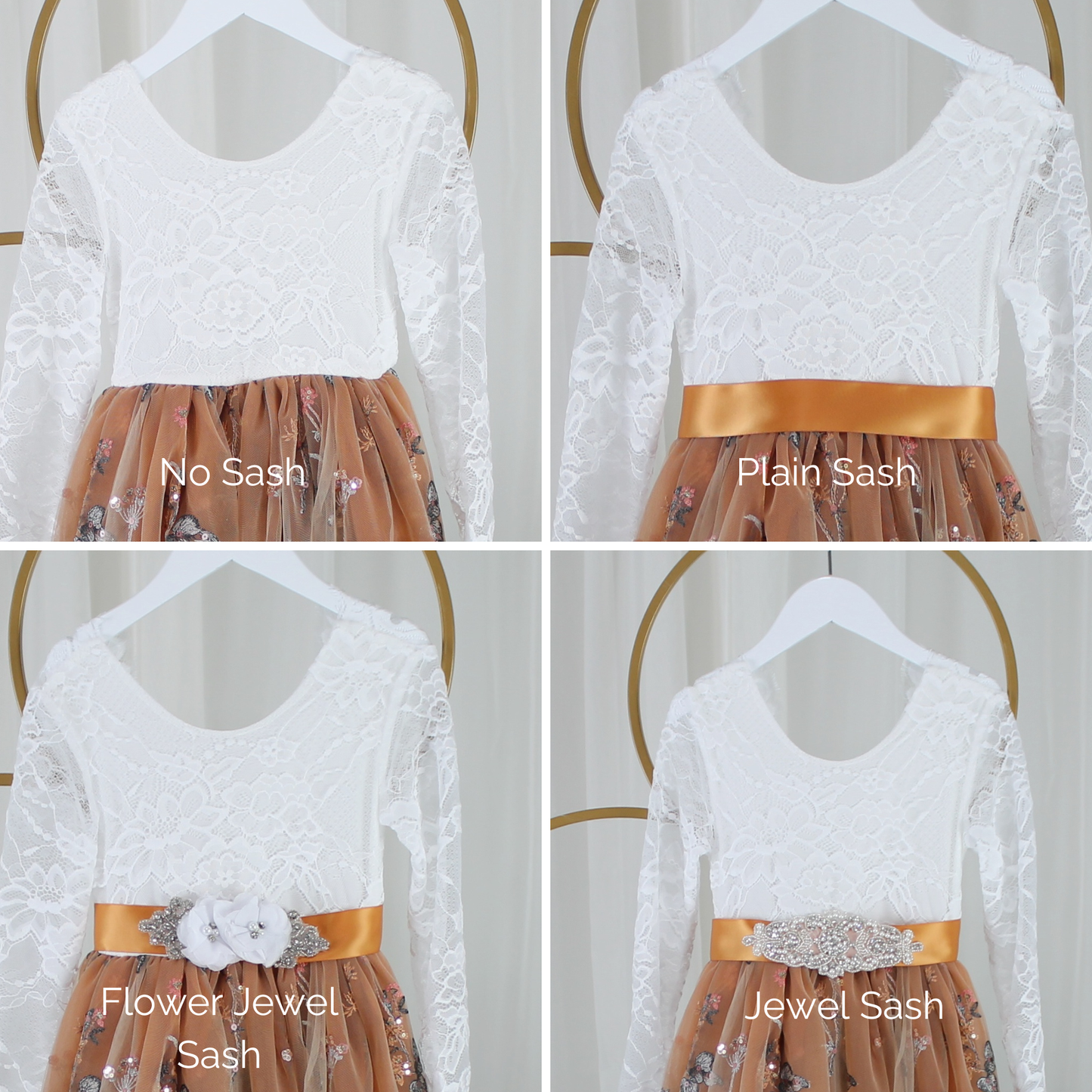 The Zinnia - Girls Floral Dress - Burnt Orange