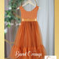 Burnt Orange Flower girl dress mermaid style and sleeveless