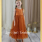 Burnt Orange Flower Girl Dress in tulle and Lace