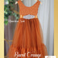 Junior Bridesmaid dress sleeveless burnt orange in mermaid style