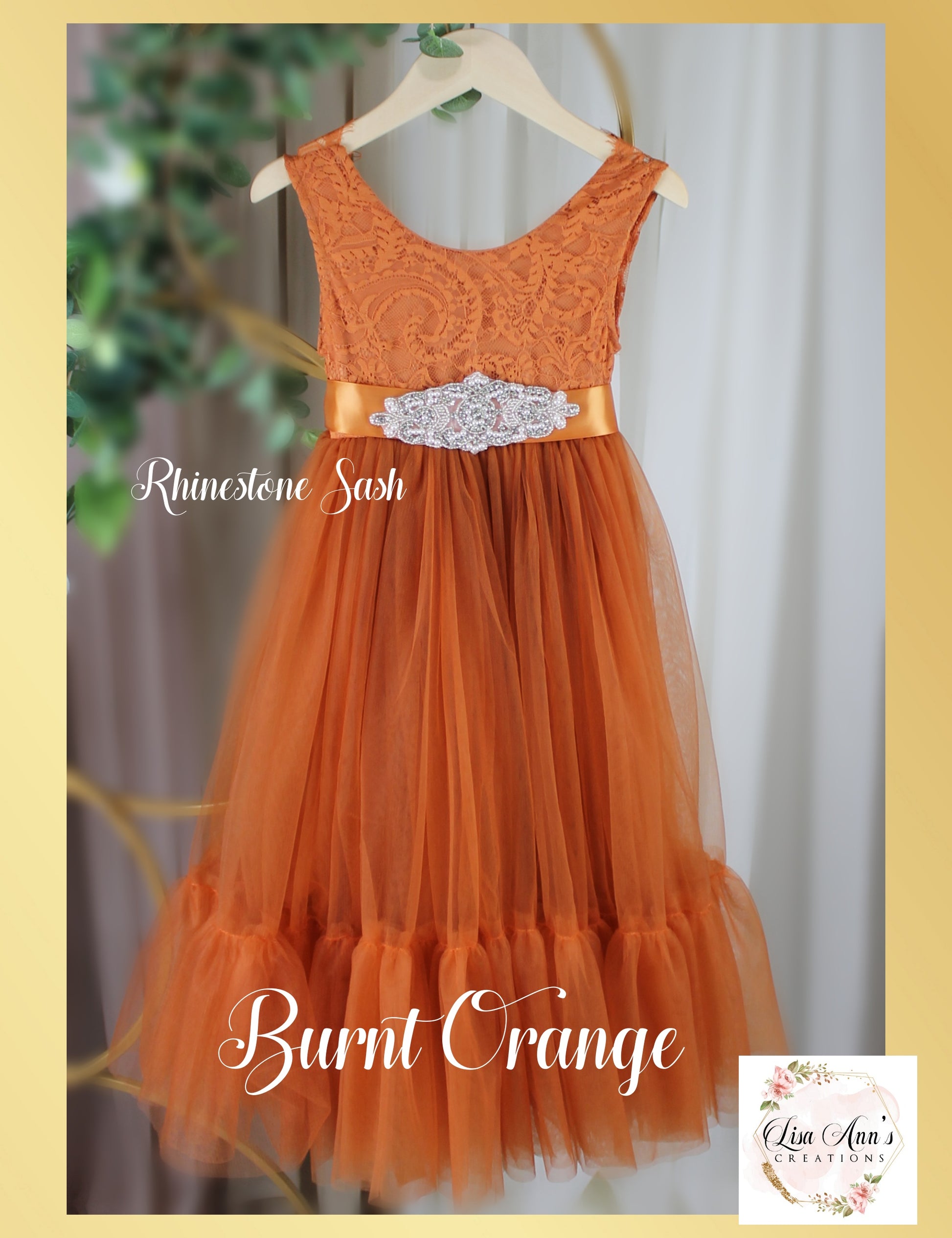 Junior Bridesmaid dress sleeveless burnt orange in mermaid style