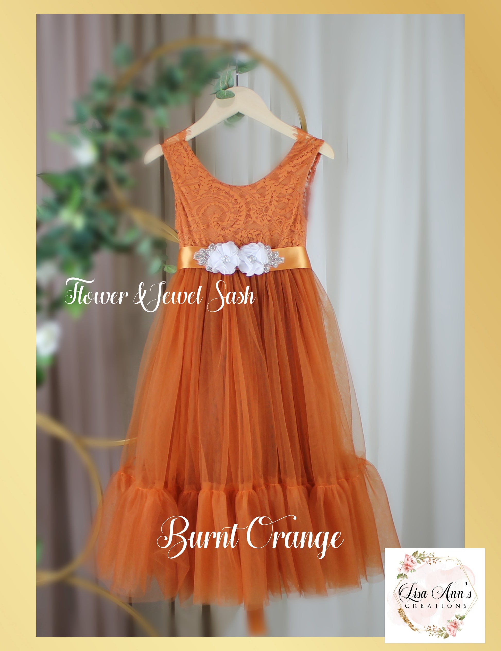 Flower Girl Dress Sleeveless Burnt Orange Mermaid Style Junior Bridesmaid Dress 5/6 / Dress/Plain Sash Flower Girl Dress Sleeveless Burnt Orange Mermaid Style Junior Bridesmaid Dress 5/6 / Dress/Plain Sash
