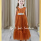 junior bridesmaid dress burnt orange tulle and lace for wedding