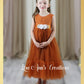 flower girl dress burnt orange tulle and lace for boho style wedding