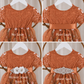 Burnt Orange Floral Flower Girl Dress - Short Sleeve | Fall Secret Garden