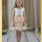 boho flower girl dress in champagne