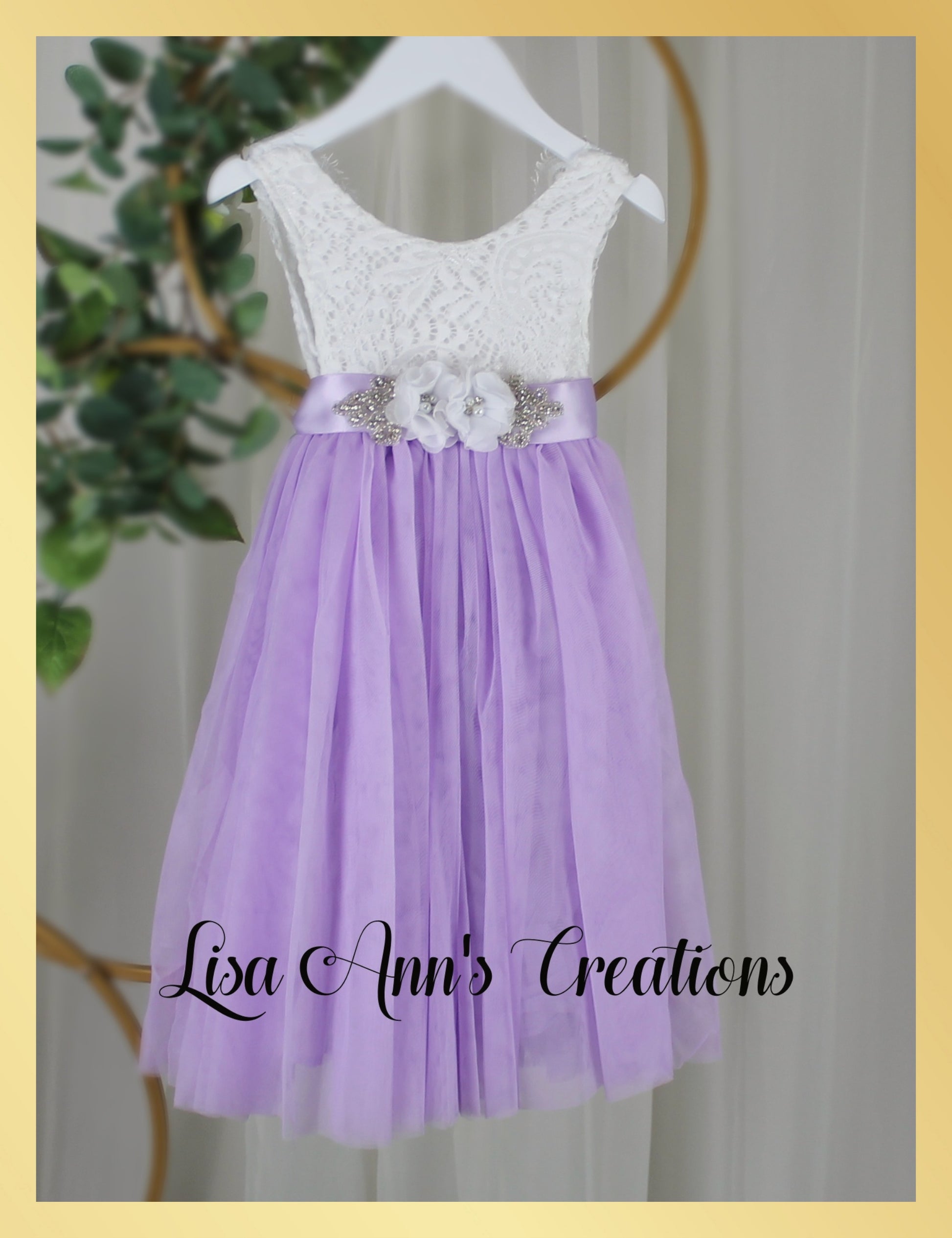 Wedding kids outfit lavender flower girl dress