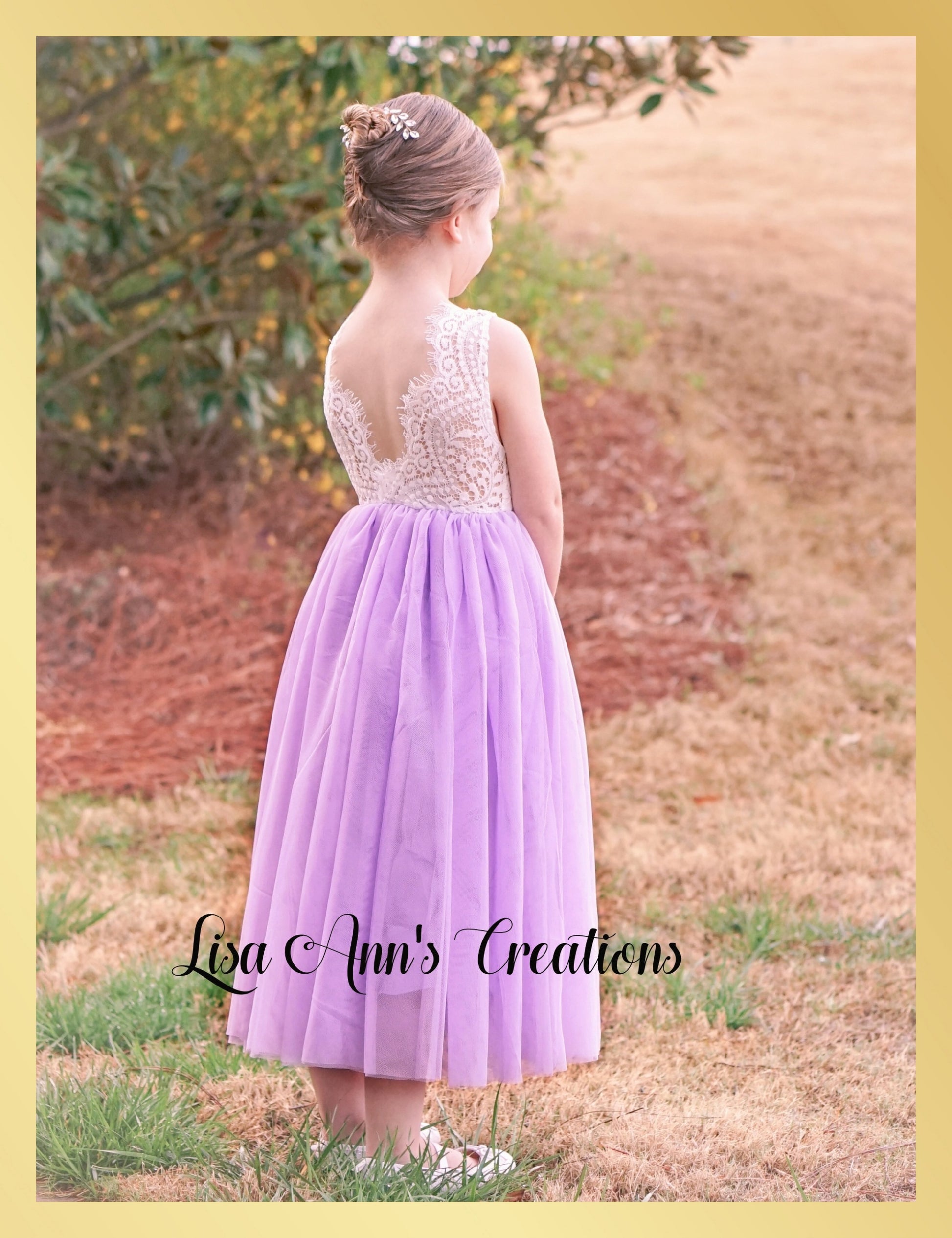 summer wedding with a lavender flower girl dress