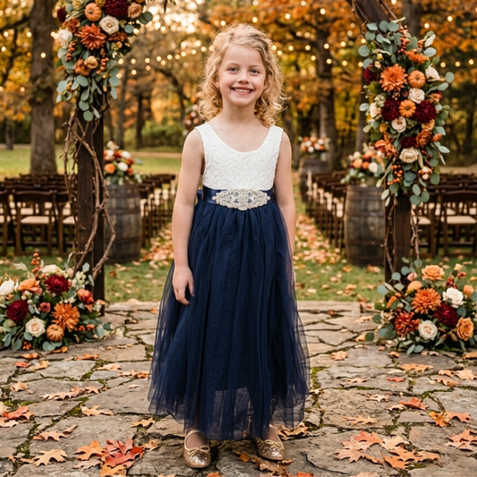 The Tulip - Navy Dress - Sleeveless