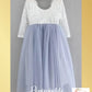 Long sleeve flower girl dress periwinkle tulle