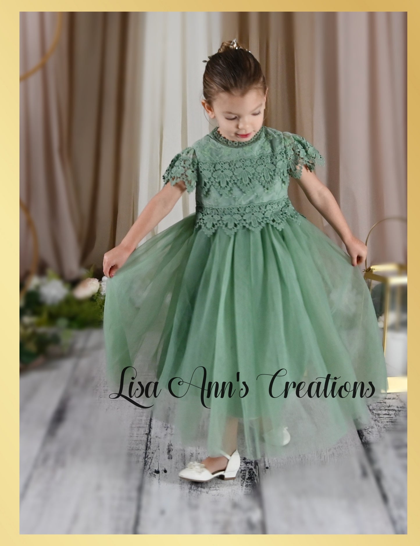 Full Length cap sleeve flower girl dress