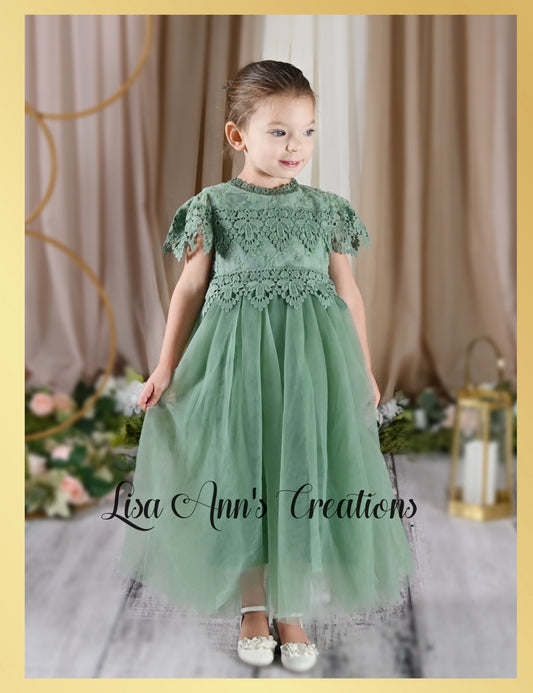 Sage Green Flower Girl Dress