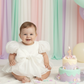 1st birthday dress in white for a baby girl