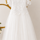 White Short Sleeve Baby Dress - Christening