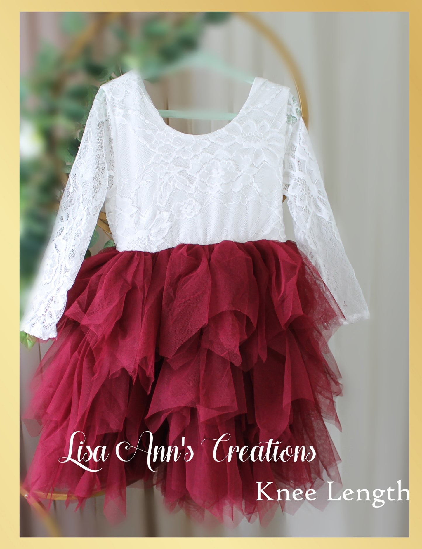 Burgundy Flower Girl Dress for Wedding or Special occasion