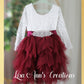 Girls special occasion dress in burgundy tulle