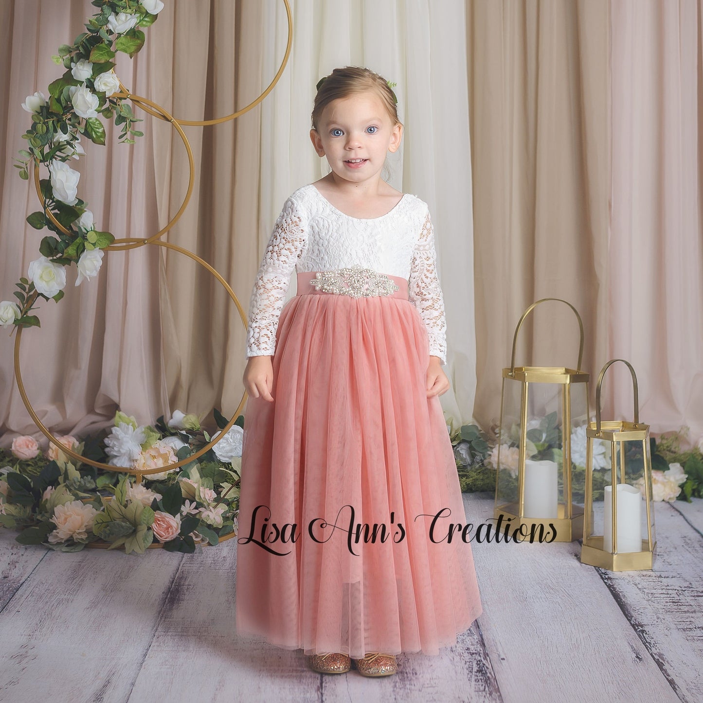 blush junior bridesmaid dress