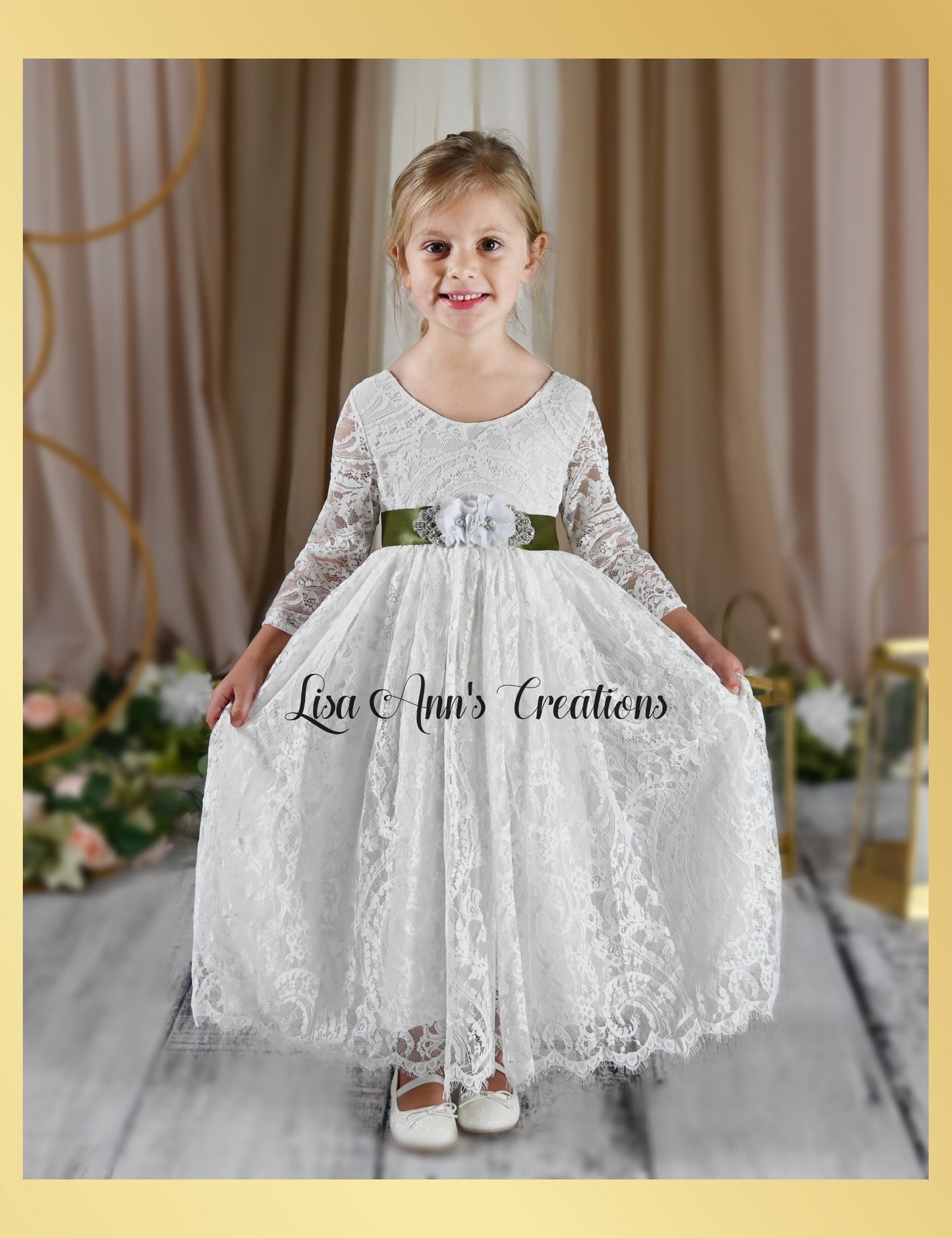 The Marigold - White Lace Dress - Long Sleeve