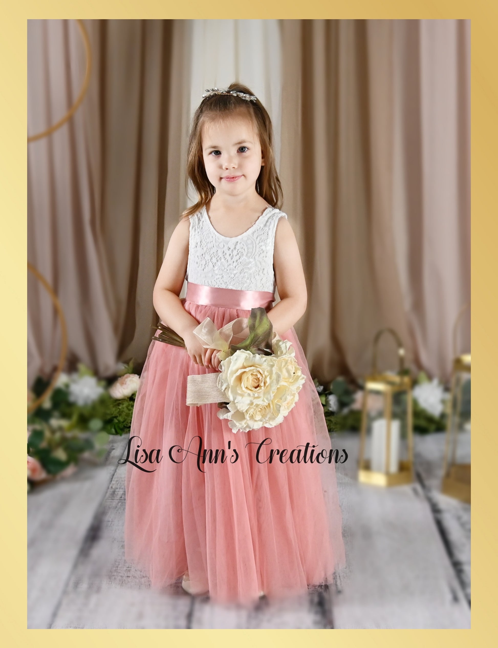 blush junior bridesmaid dress Blush Tulle Bridesmaid Dress for Little Girls Pre-order Size 3T-4T
