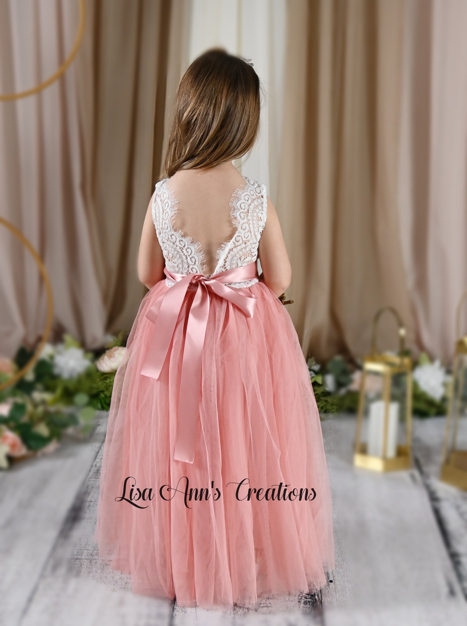 Blush Flower Girl Dress Sleeveless Bohemian Style Junior Bridesmaid Dress 9/12mos / Dress/Jewel Sash