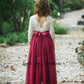 flower girl dress burgundy tulle long sleeves full length