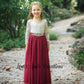 Special occasion dress burgundy tulle with rhinestone sash