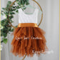 Sleeveless burnt orange flower girl dress