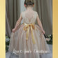 Boho Flower Girl dress in champagne tulle and sleeveless lace