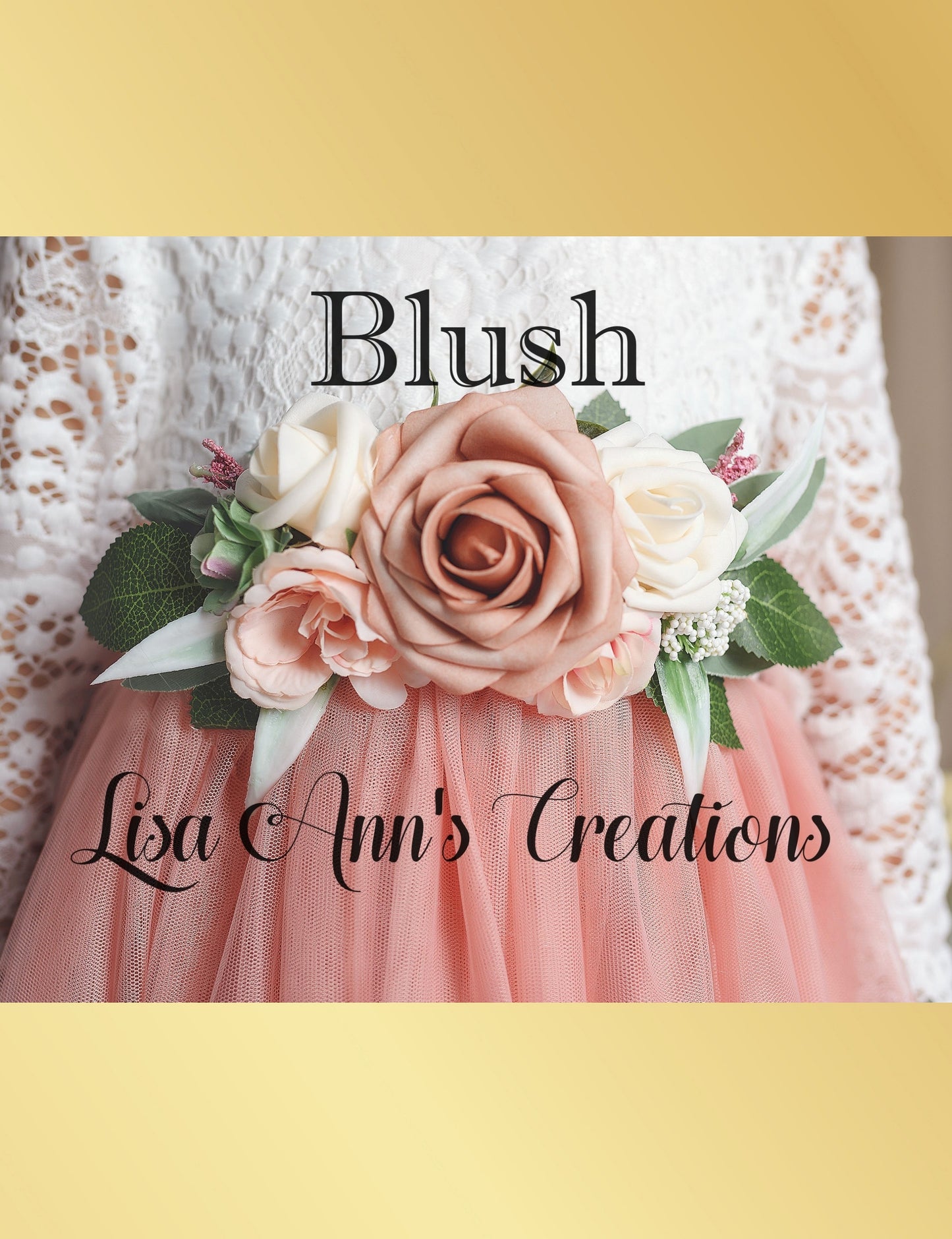 Blush flower girl sash 