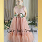 blush flower girl dress mermaid style tulle full length