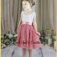 Knee length flower girl dress dusty rose