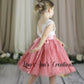 Girls Easter Dress in dusty rose knee length