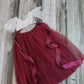 tulle flower girl dress burgundy tulle junior bridesmaid dress