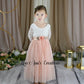 Boho Flower girl dress in light peach and white lace