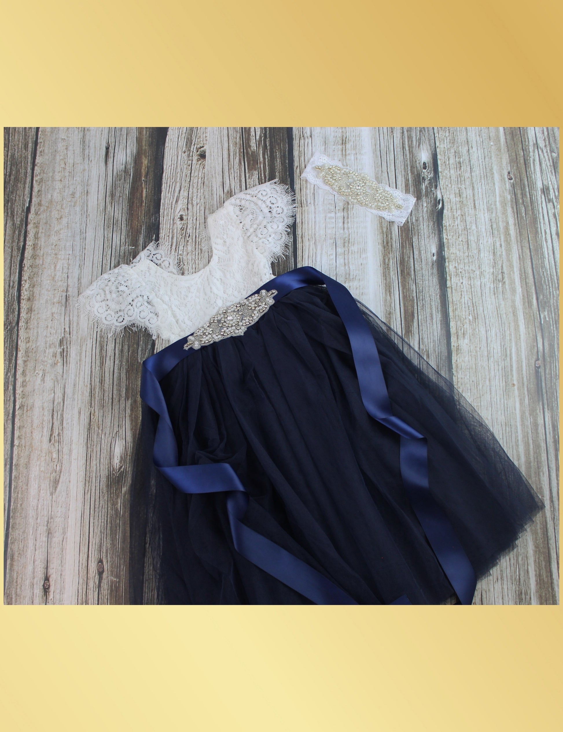 Wedding kids outfit navy special occasion dress