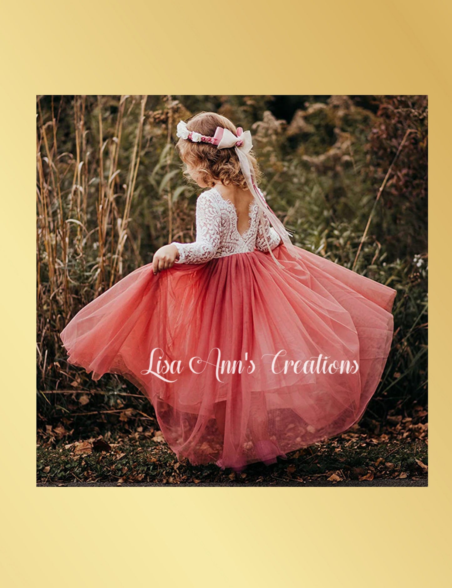 Flower girl dress dusty rose tulle 